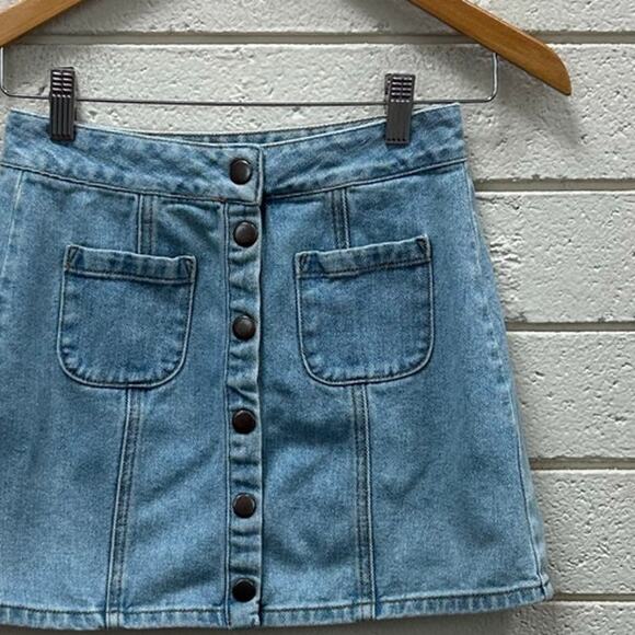 Brandy Melville Denim Jean Mini Skirt one size - Picture 6 of 8